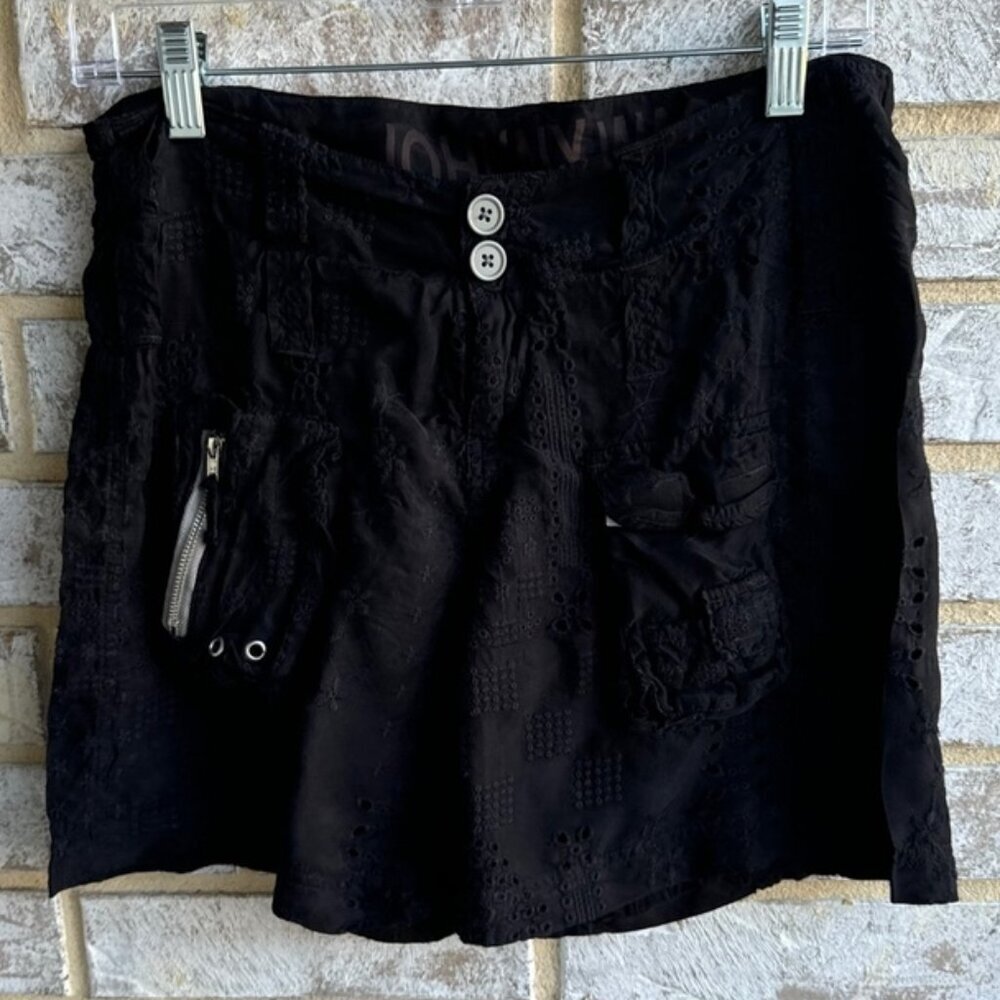 Johnny Was Cupra Blend Cargo Shorts Black Women's Size 0.